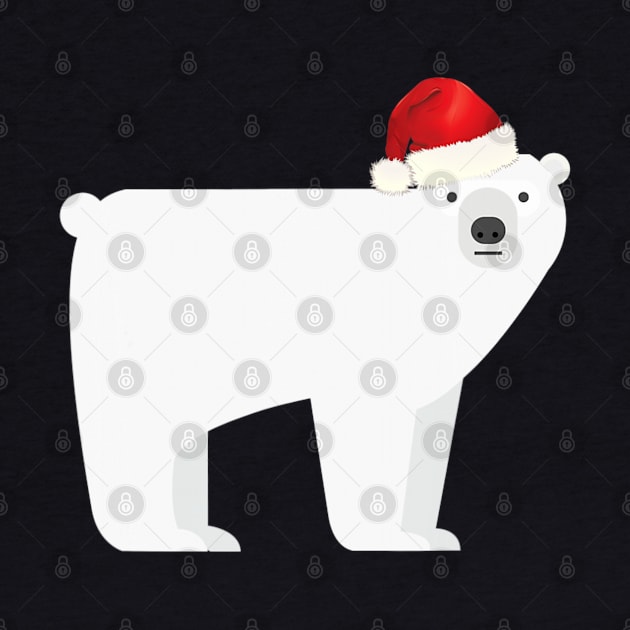 Christmas Polar Bear Santa Hat by Mitsue Kersting